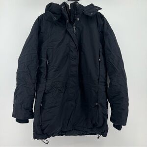 Eddie Bauer Goose Down Black Parka Puffer Jacket Medium Oversized Bulky